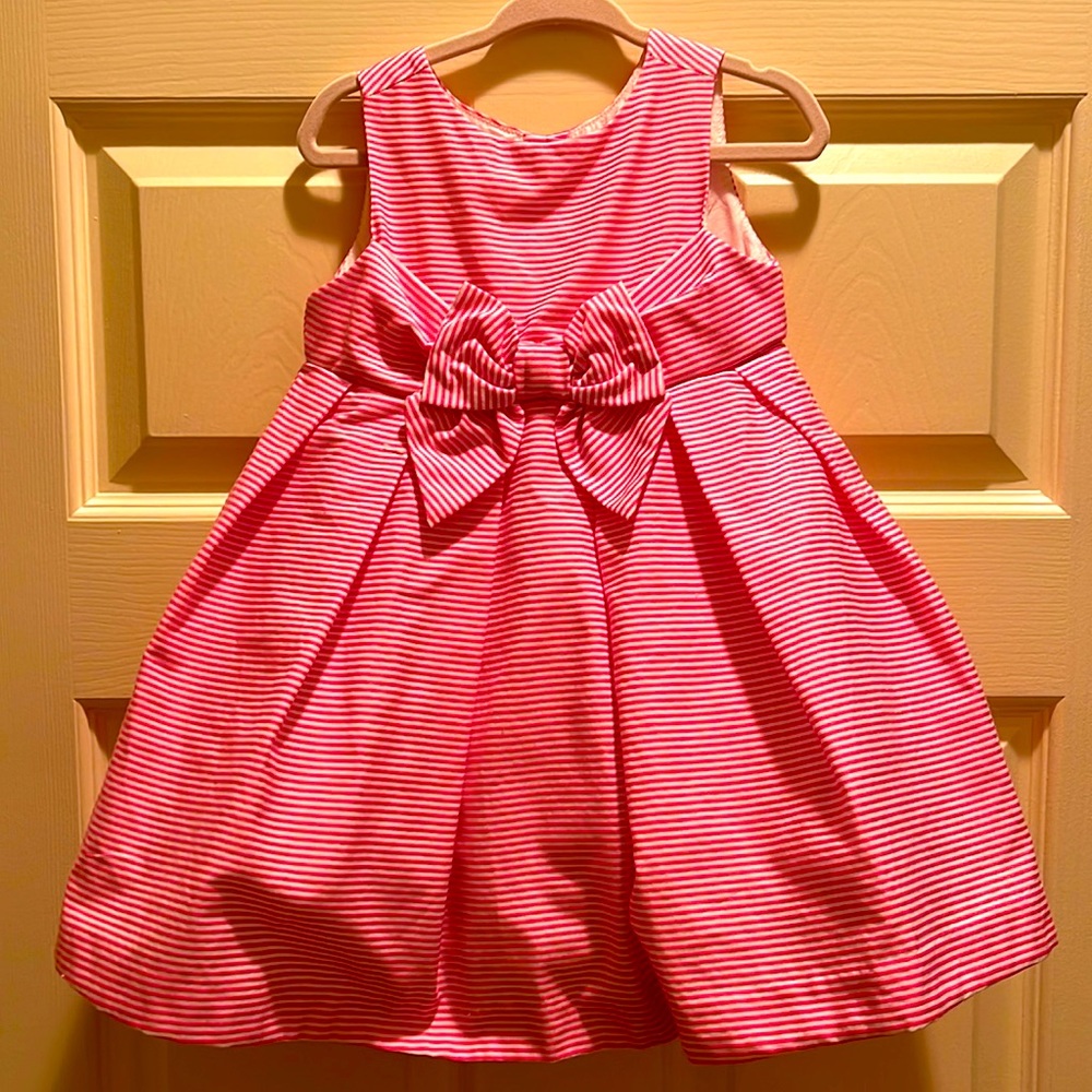Jamie and Jack pink and white striped dress— perfect for Easter